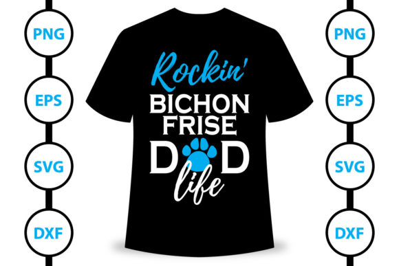 Bichon Fries Dog T-shirt Design 2 for Print Templates and Graphics