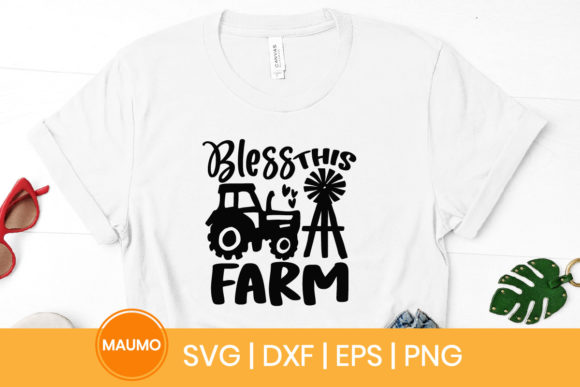 Bless This Farm Svg Quote for Graphics and Print Templates