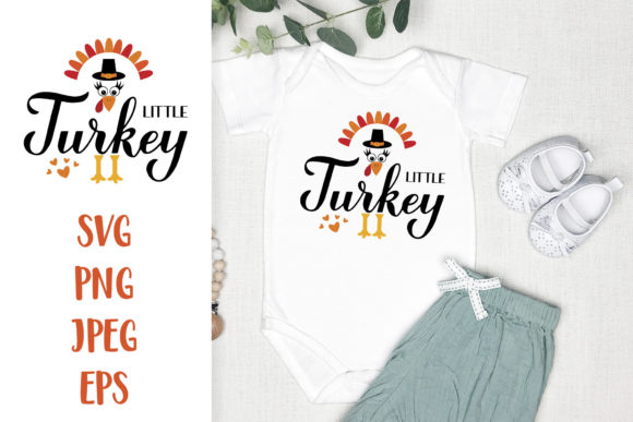Little Turkey Thanksgiving Quote: A Festive Graphic Design Asset for Handmade Creations