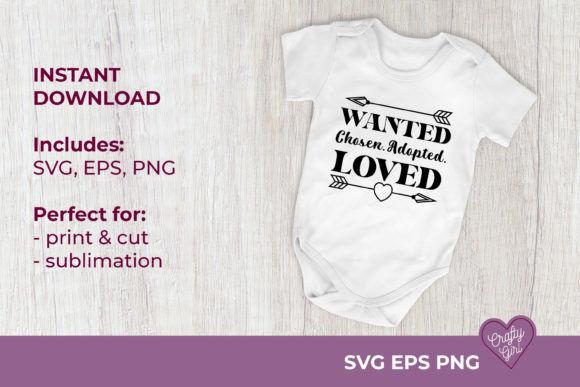 Wanted Chosen Adopted Loved Quote Graphics for Print Templates